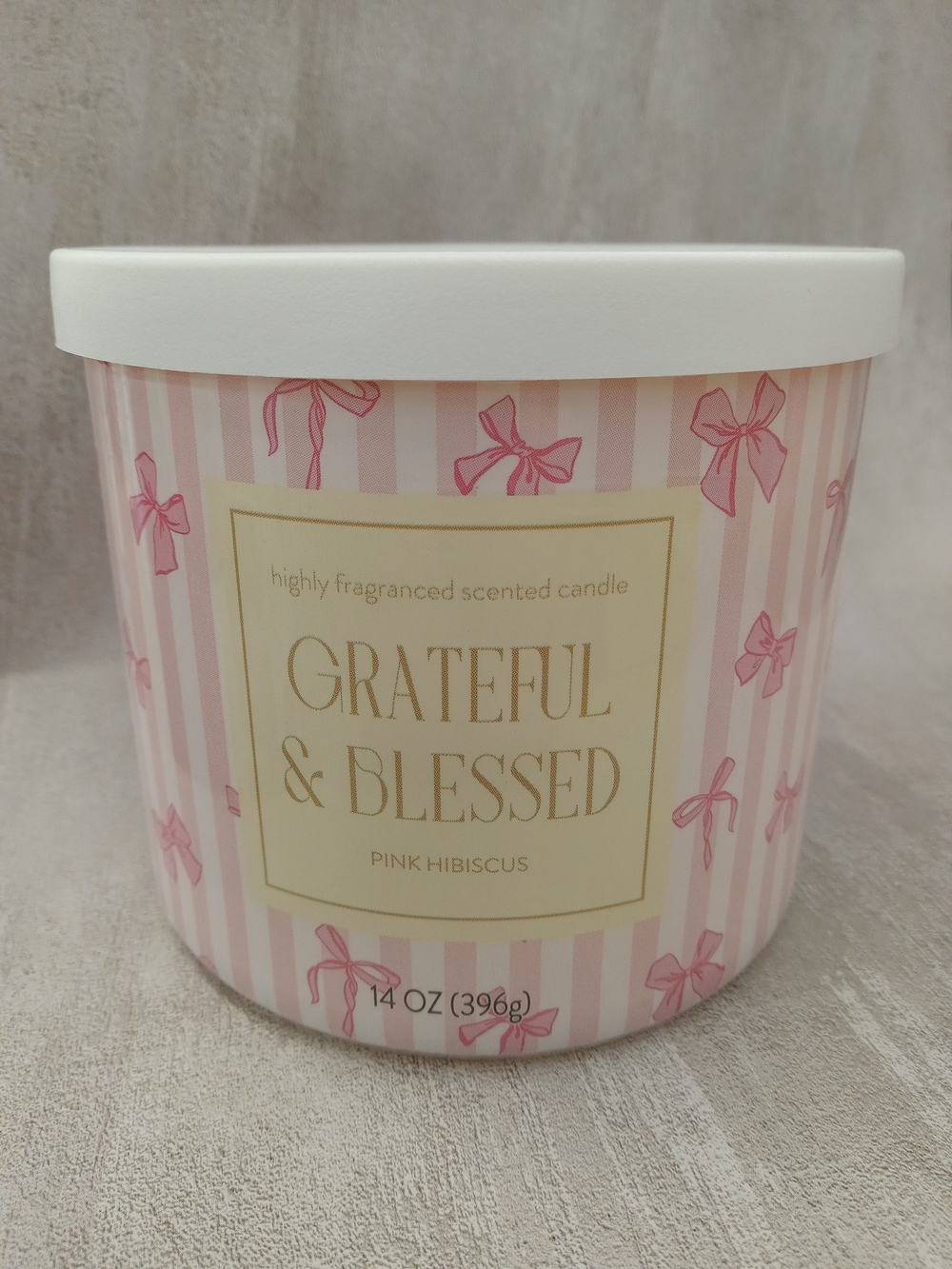 Grateful And Blessed Pink Hibiscus Scented Candle - Pink